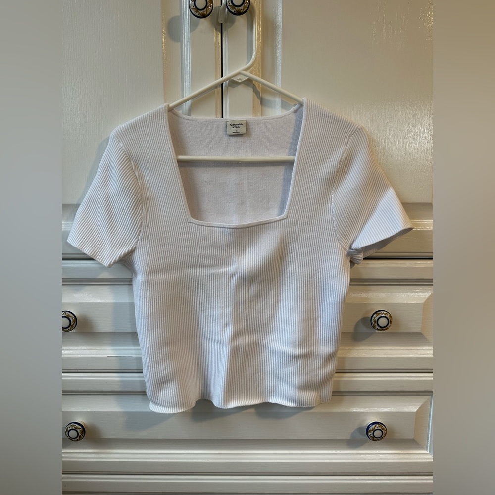 Ottoman Squareneck Sweater Tee - ABERCROMBIE & FITCH - Large